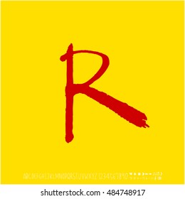 Alphabet & number / handwriting - vector