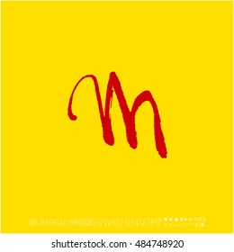 Alphabet & number / handwriting - vector