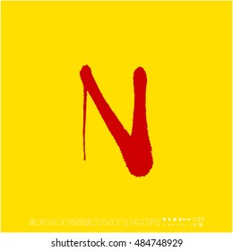 Alphabet & number / handwriting - vector