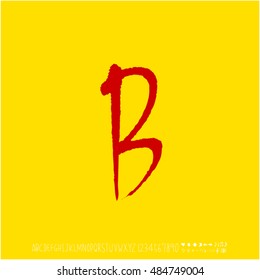 Alphabet & number / handwriting - vector
