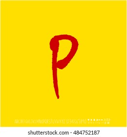 Alphabet & number / handwriting - vector