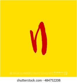 Alphabet & number / handwriting - vector