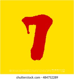 Alphabet & number / handwriting - vector