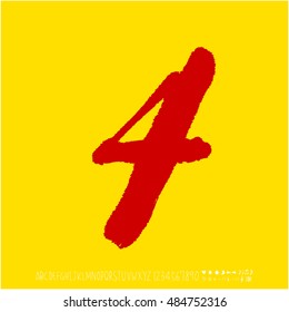 Alphabet & number / handwriting - vector