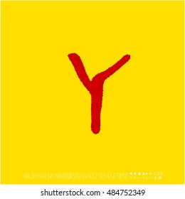 Alphabet & number / handwriting - vector