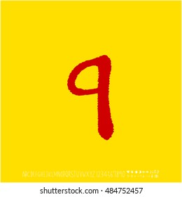 Alphabet & number / handwriting - vector