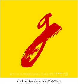 Alphabet & number / handwriting - vector