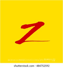 Alphabet & number / handwriting - vector