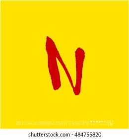 Alphabet & number / handwriting - vector