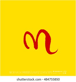 Alphabet & number / handwriting - vector
