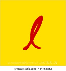 Alphabet & number / handwriting - vector