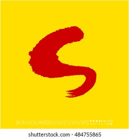 Alphabet & number / handwriting - vector
