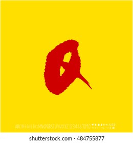 Alphabet & number / handwriting - vector