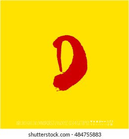Alphabet & number / handwriting - vector