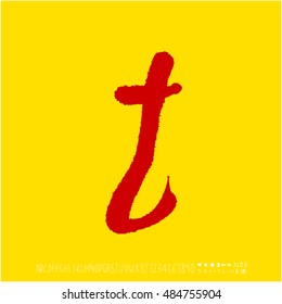 Alphabet & number / handwriting - vector