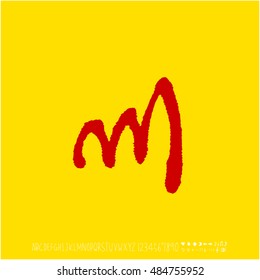 Alphabet & number / handwriting - vector