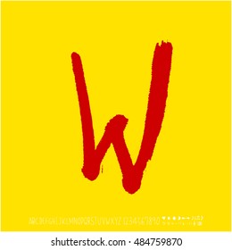 Alphabet & number / handwriting - vector