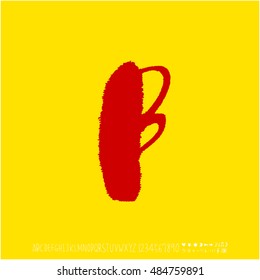 Alphabet & number / handwriting - vector