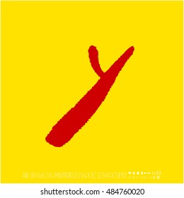 Alphabet & number / handwriting - vector
