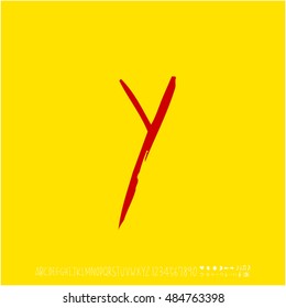 Alphabet & number / handwriting - vector