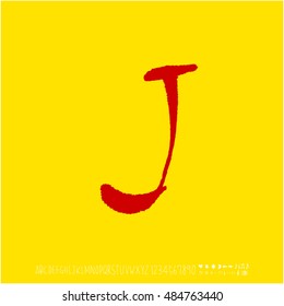Alphabet & number / handwriting - vector