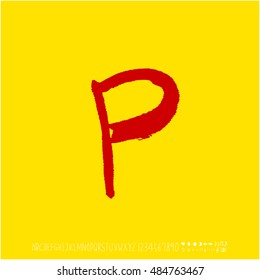 Alphabet & number / handwriting - vector