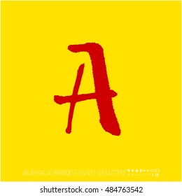 Alphabet & number / handwriting - vector