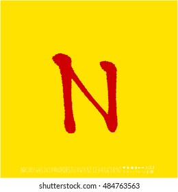 Alphabet & number / handwriting - vector