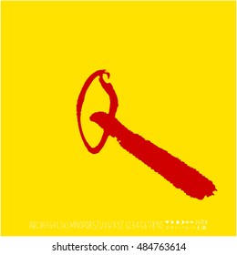 Alphabet & number / handwriting - vector