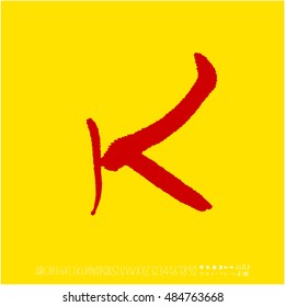 Alphabet & number / handwriting - vector