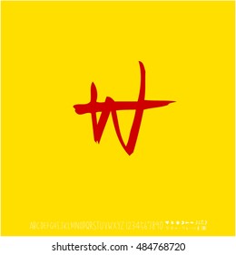 Alphabet & number / handwriting - vector