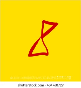 Alphabet & number / handwriting - vector