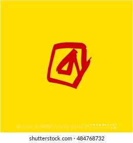 Alphabet & number / handwriting - vector