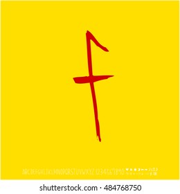 Alphabet & number / handwriting - vector
