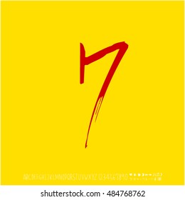 Alphabet & number / handwriting - vector