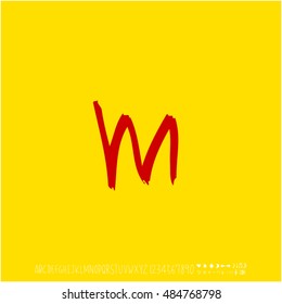 Alphabet & number / handwriting - vector