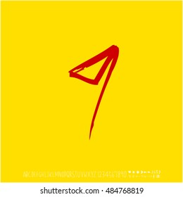 Alphabet & number / handwriting - vector