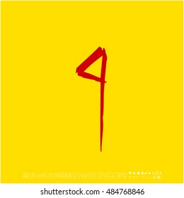 Alphabet & number / handwriting - vector