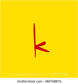 Alphabet & number / handwriting - vector
