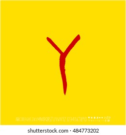 Alphabet & number / handwriting - vector