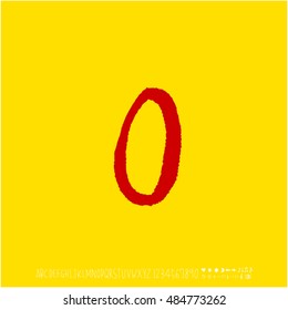 Alphabet & number / handwriting - vector