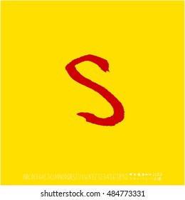 Alphabet & number / handwriting - vector