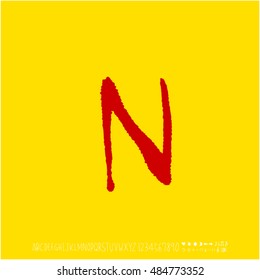 Alphabet & number / handwriting - vector