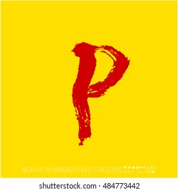 Alphabet & number / handwriting - vector