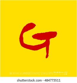 Alphabet & number / handwriting - vector