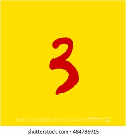 Alphabet & number / handwriting - vector