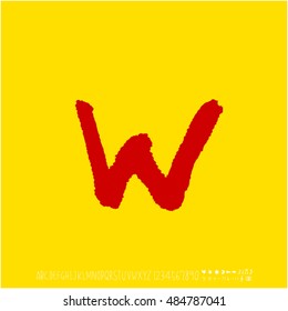 Alphabet & number / handwriting - vector