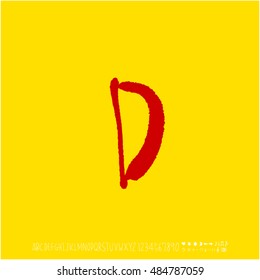 Alphabet & number / handwriting - vector