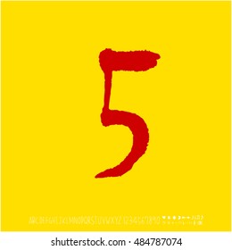 Alphabet & number / handwriting - vector