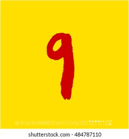 Alphabet & number / handwriting - vector